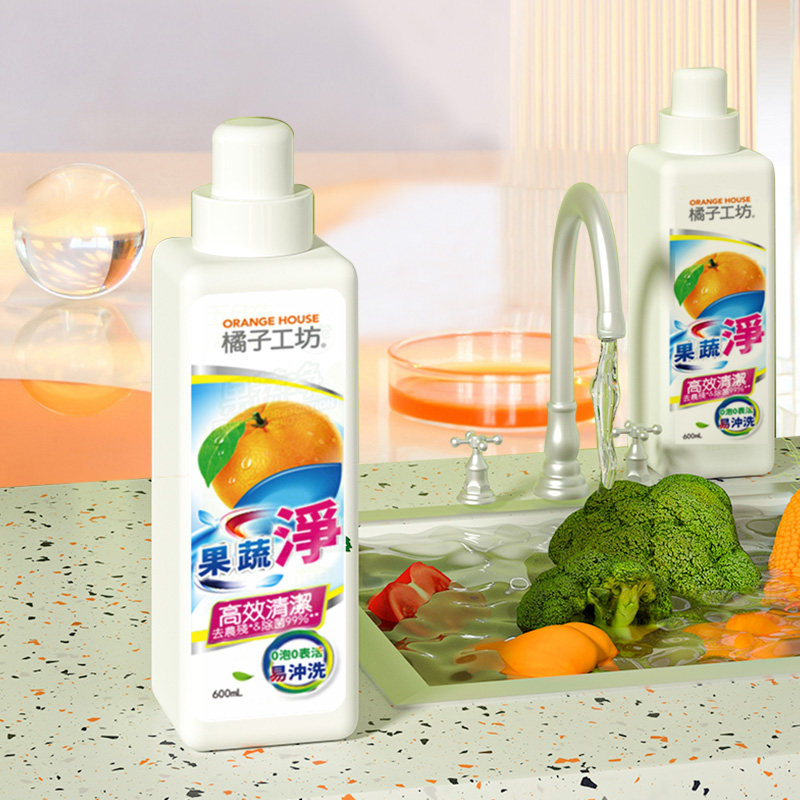 果蔬净洗洁精a类食品级家用去农残洗剂家庭瓶洗碗液600ml*1瓶