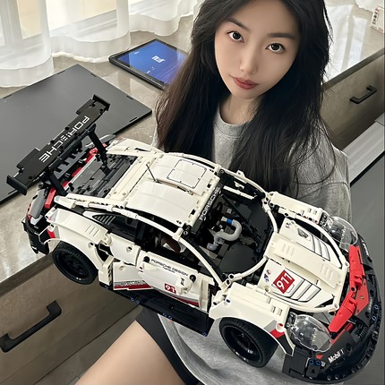 保时捷911积木机械组拼装跑车遥控赛车成人玩具男孩益智生日礼物