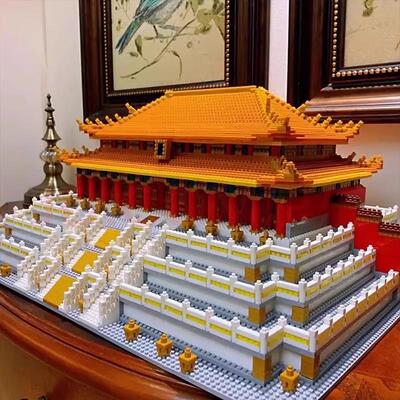 故宫太和殿榫卯结构积木玩具益智拼装拼图成人版中国建筑模型摆件