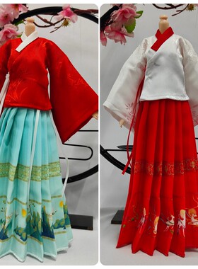 30CM胖娃bjd兵人心怡可儿芭ob27古风仿汉服袄裙衣服
