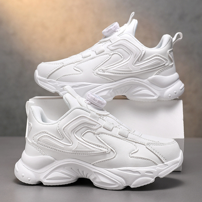 ABC IM儿童鞋子男童小白鞋女童白色运动鞋皮面防水春秋季款中大童