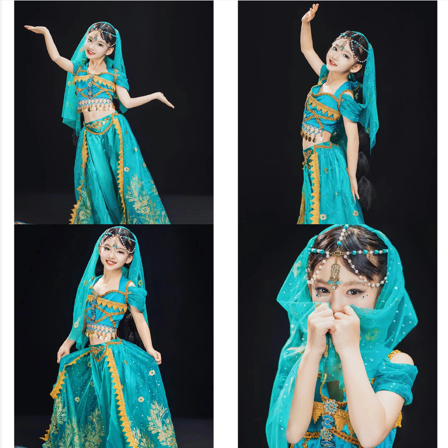 儿童民族风演出服花儿茉莉公主裙