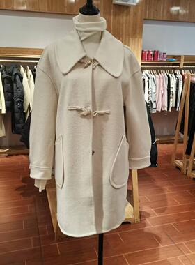 MLC美丽穿2025冬季新款牛角扣双面绒大衣新年衣服商场同款