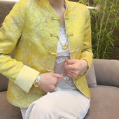 百搭长袖 高端气质时尚 炸街盘扣提花外套 2025春新款 国潮风重工女装