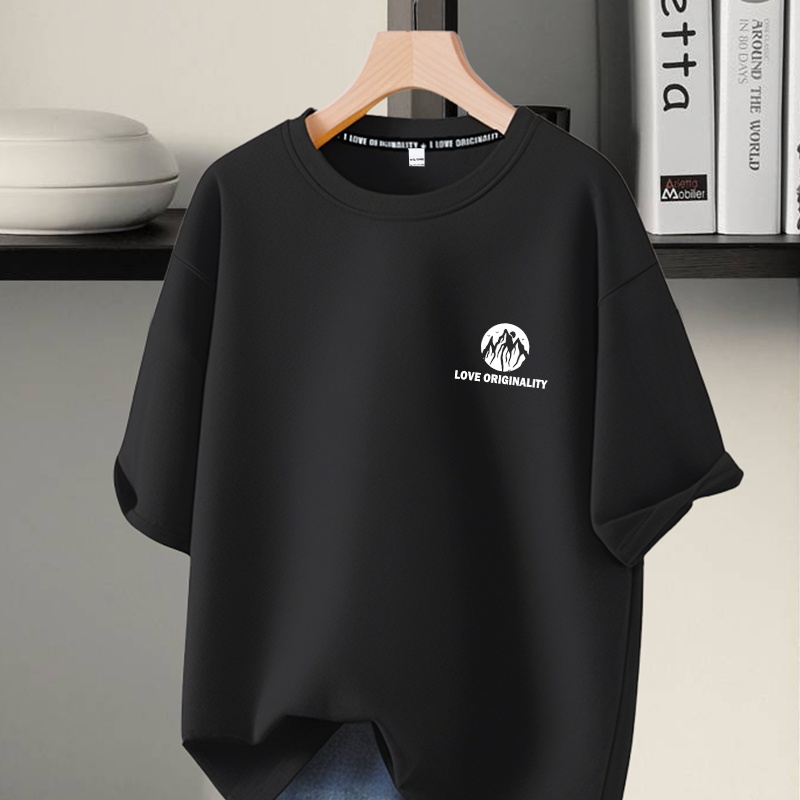 短袖t恤男士宽松大码简约休闲打底衫潮牌黑色半袖男夏季新款体恤