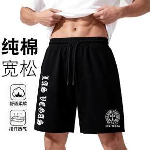 宽松休闲运动裤 潮牌短裤 嘻哈纯棉大码 男士 子 男港风潮流ins五分裤
