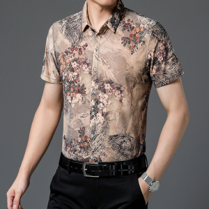 651 新款男士短袖衬衫商务休闲时尚花衬衫上衣P30图片