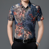 651新款男士短袖衬衫商务休闲时尚花衬衫上衣P30，男装衬衫，星座1615