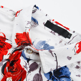 2019新款夏季男士提花大码花衬衫短袖衬衫P30模特图，男装衬衫，星座1615