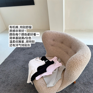 出口订单 有机棉无袖 质感绝了 多件入 背心女内搭上衣 推荐 muzi