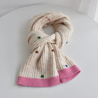 含羊毛新款毛线围巾女秋冬季