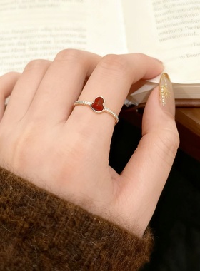 安可拉红色葫芦开口可调戒指