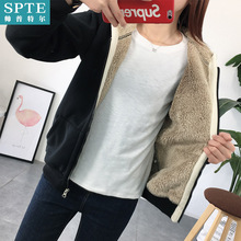 秋冬季新款加绒韩版连帽加厚卫衣1