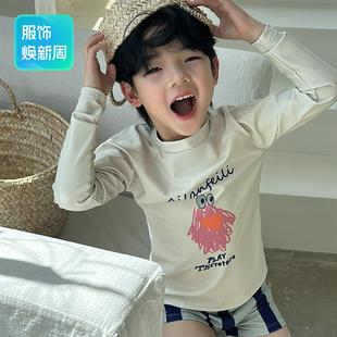 省钱风高级感穿搭男宝泳衣长袖短裤套装防晒泳衣套装男孩游泳衣