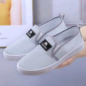 老北京布鞋 女透气网面单鞋 平底休闲鞋 春夏季 舒适网孔一脚蹬懒人鞋