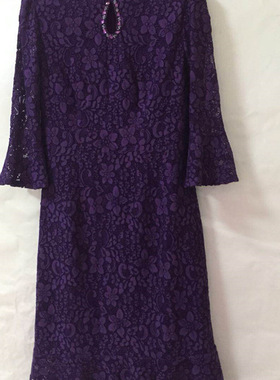 高端水溶蕾丝连衣裙女春夏季2025新款镂空中长款修身蕾丝87151