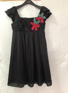 2024夏装新款女装气质吊带无袖雪纺贴花收腰妈妈装连衣裙82024