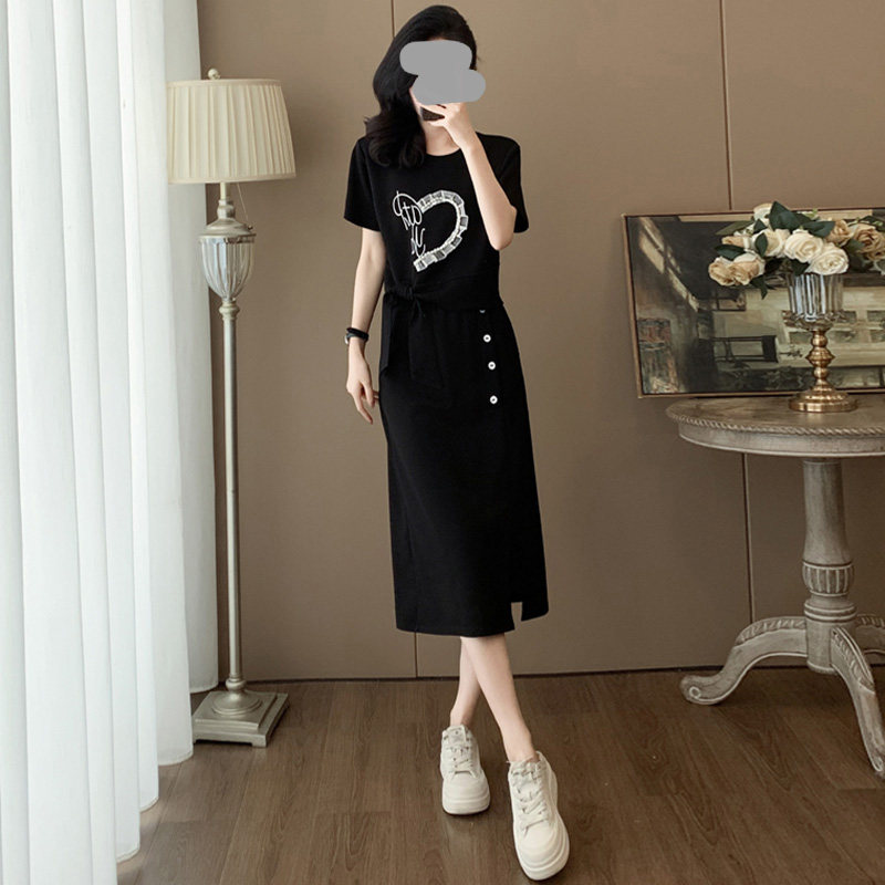 时尚休闲运动服套装女2026夏季新款洋气时髦短袖开叉半身裙两件套