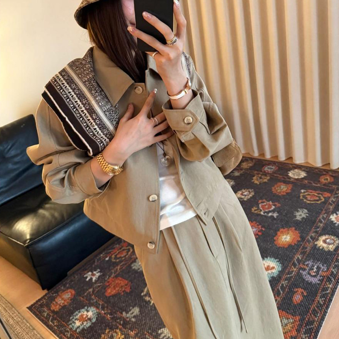 南法绅士春秋季轻奢风智性感极简风休闲洋气女显瘦通勤风衣套装