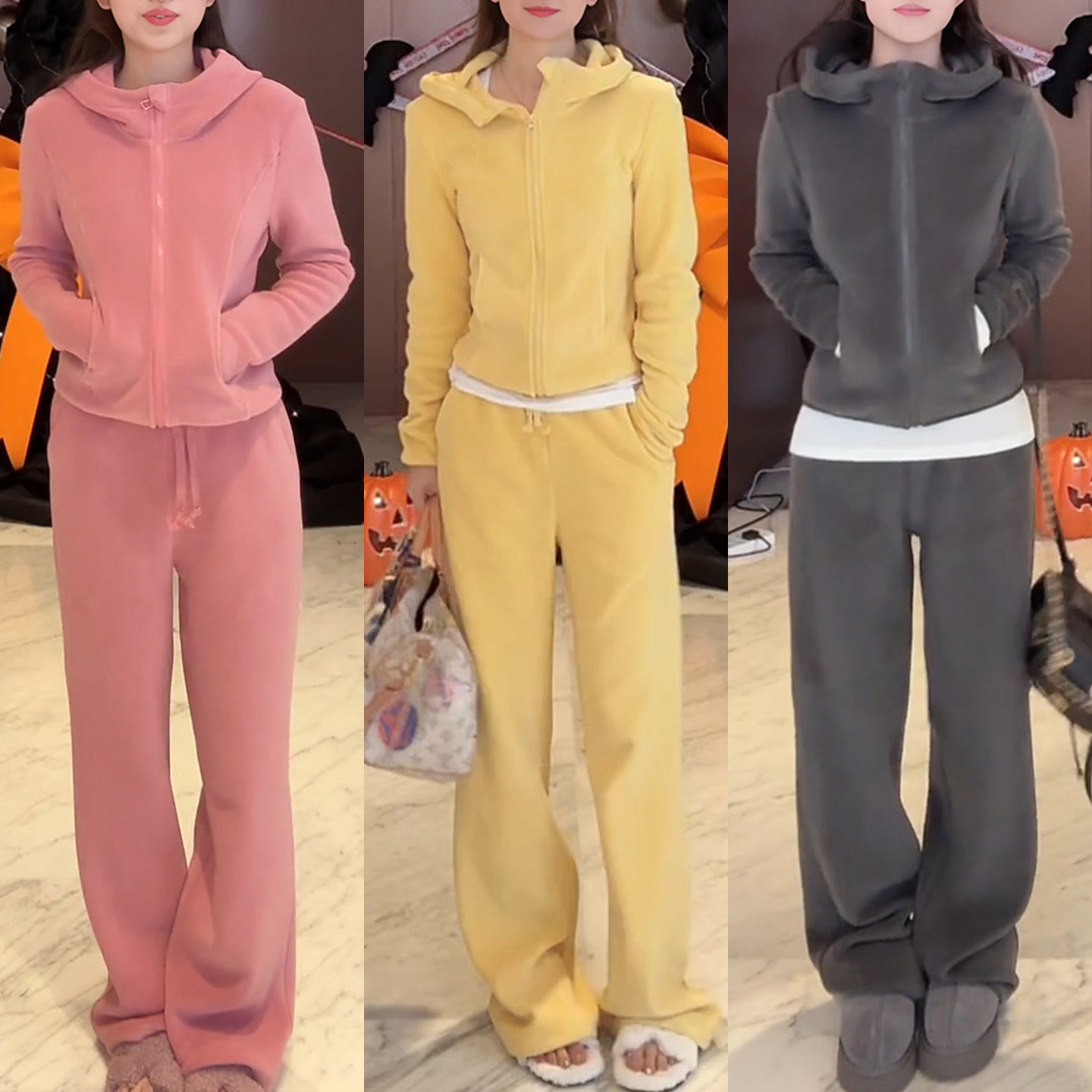 高级感时尚休闲运动套装女秋冬慵懒风宽松显瘦减龄卫衣卫裤两件套