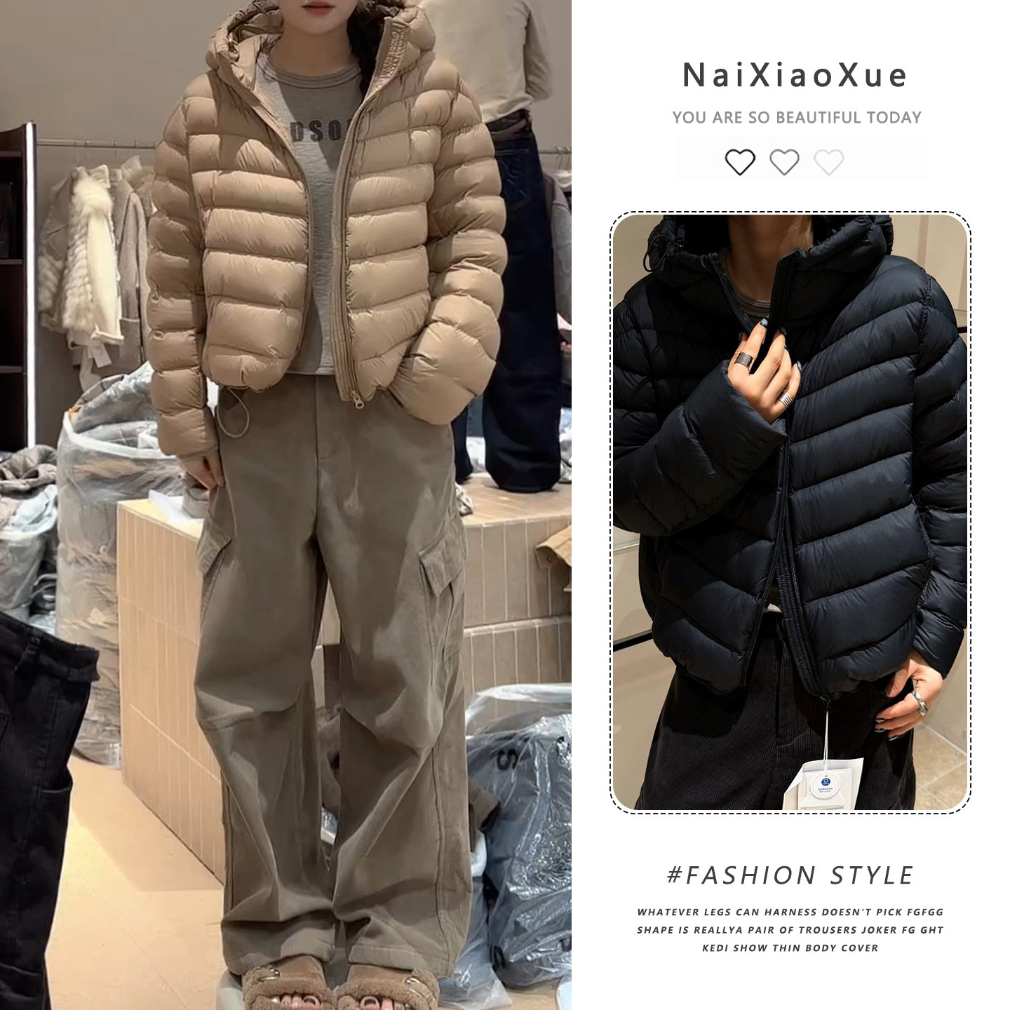 韩版穿搭时尚气质感舒适休闲风百搭连帽短款保暖棉服女款外套上衣