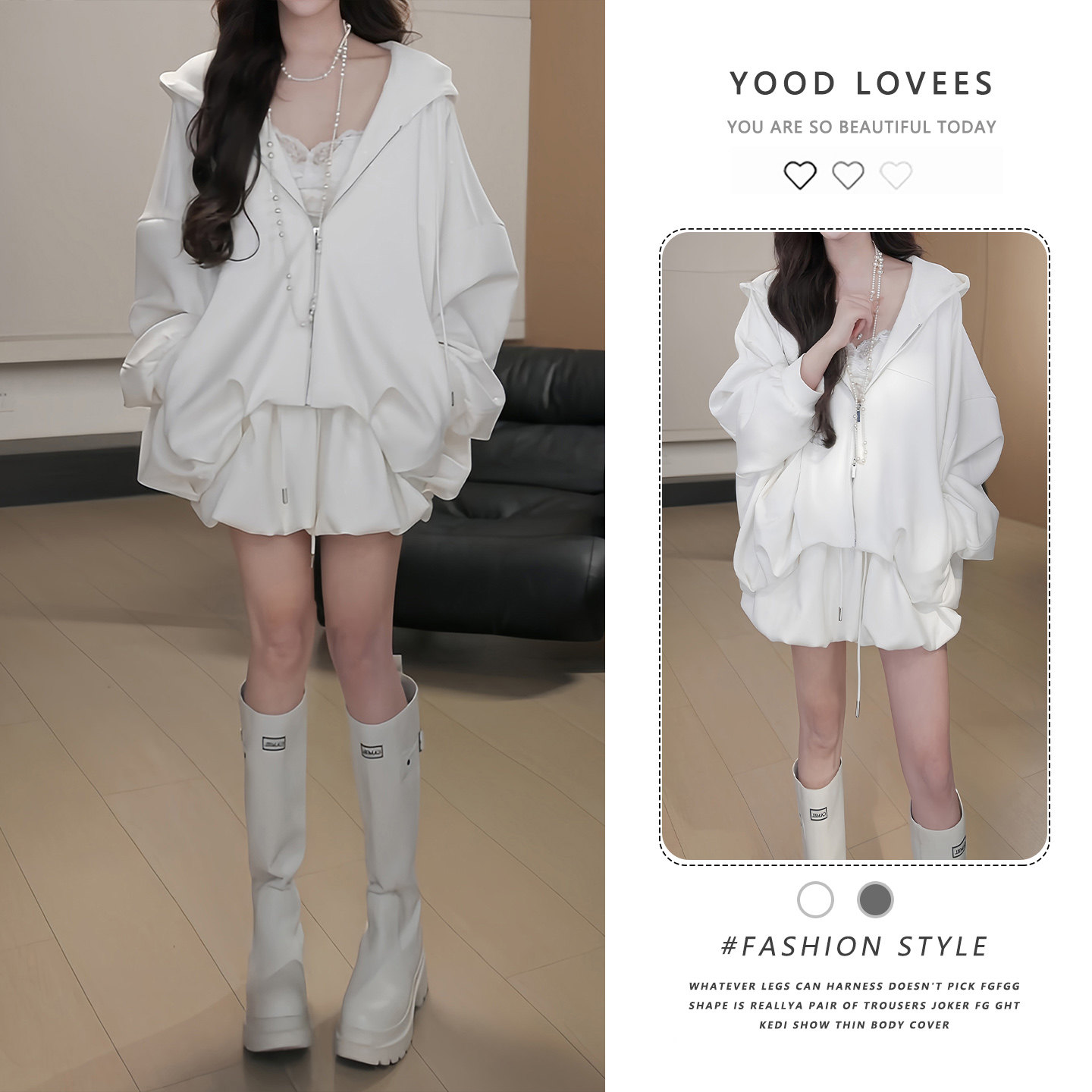 韩系甜美运动休闲卫衣套装女