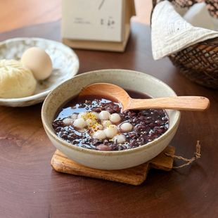 一家小店 暖暖一碗粥 景德镇粗陶 中式早餐碗 古朴宽口吃粥碗饭碗