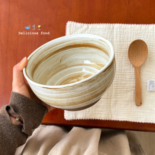 一家小店 饭张力满满 侘寂风大碗粗陶复古拉面碗 米线嗦粉碗 汤碗