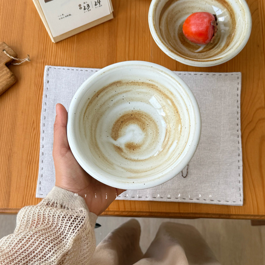 一家小店 有点乖 卷边小碗吃饭碗 景德镇粗陶 小食碗