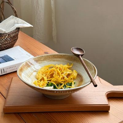 一家小店 浅浅一大碗 装菜也好看 宽口斗笠大碗 中式面碗糖水碗