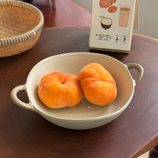 一家小店 很能装 日式古朴粗陶双耳不规则汤碗 菜盘面碗沙拉大碗