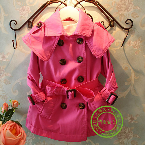 新款街拍英伦欧洲站时尚儿童风衣