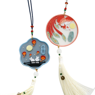 平安符手工刺绣diy双面绣车挂材料包自绣情侣平安福初学者送男友