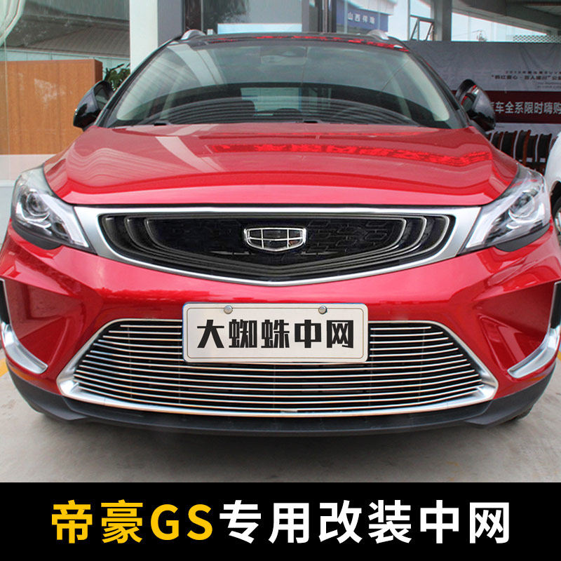 适用于吉利帝豪gs中网外观改装件爆改前脸保险杠专用装饰亮条用品