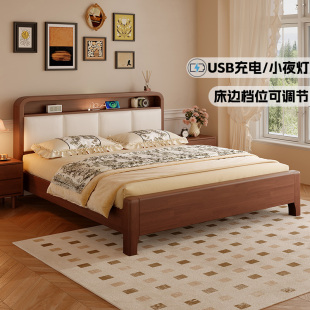 政府补贴馨佰利实木床主卧1.8米双人床现代简约家具多功能储物床