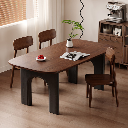 馨佰利实木餐桌小户型中古风方桌