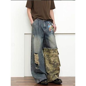 【104】休闲直筒拼接牛仔裤A079-M606-P60,男装牛仔裤,电商A079