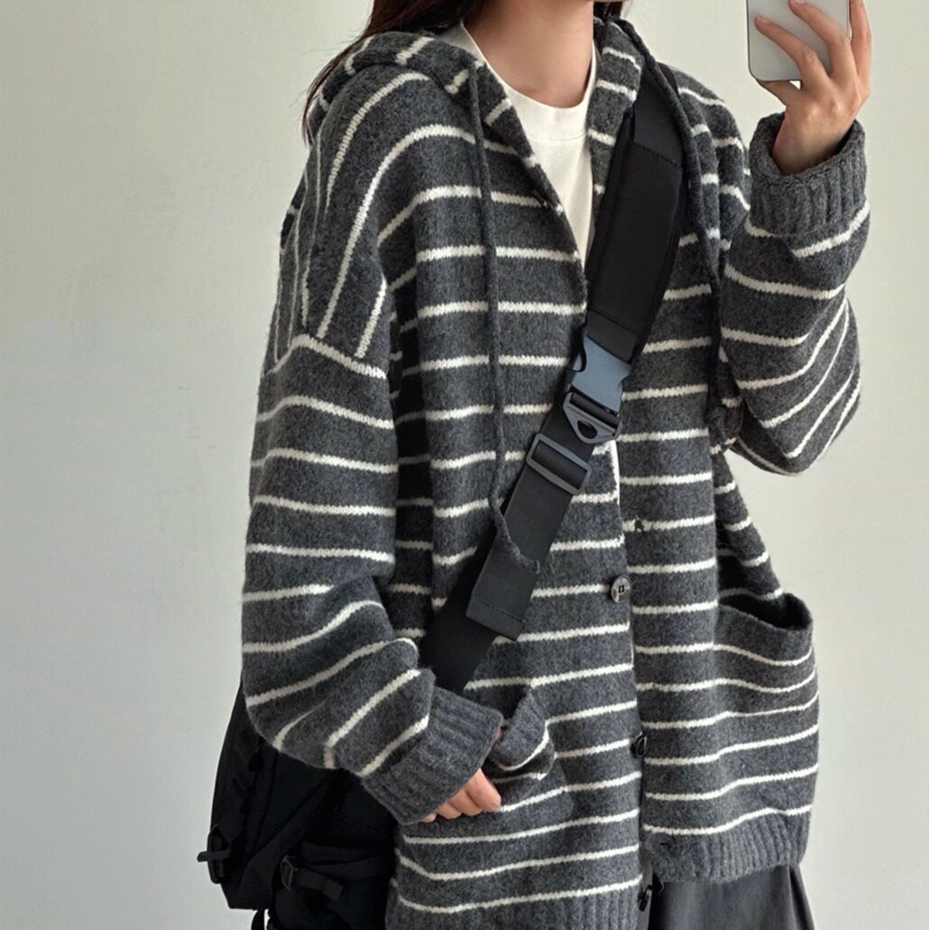 【7】秋冬新条纹连帽毛衣男女同款A079-MY9574-P62,男装针织衫/毛衣,电商A079