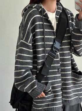 【7】秋冬新条纹连帽毛衣男女同款A079-MY9574-P62
