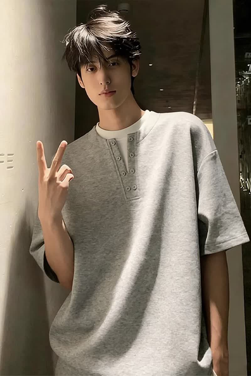 [003]假两件半袖夏撞色拼接体恤潮牌圆领短袖T恤男A079-S231-P28,男装T恤,电商A079