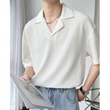 [012]短袖POLO衫男宽松半袖上衣V型翻领t恤男A079-T538-P27，男装T恤，电商A079