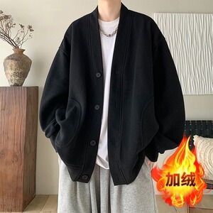 【网97】2V领开衫卫衣男秋冬休闲加绒百搭外套A079-JK50=P39-45图片