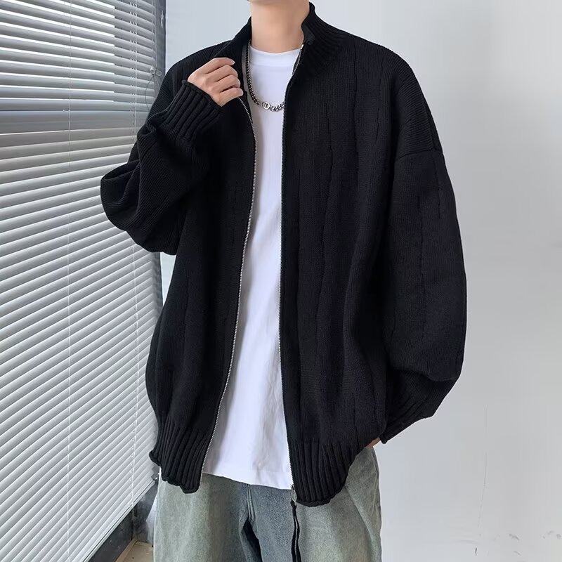 【001】立领针织开衫外套男士春秋冬宽松休闲毛衣A079-M5003-P55，男装针织衫/毛衣，电商A079