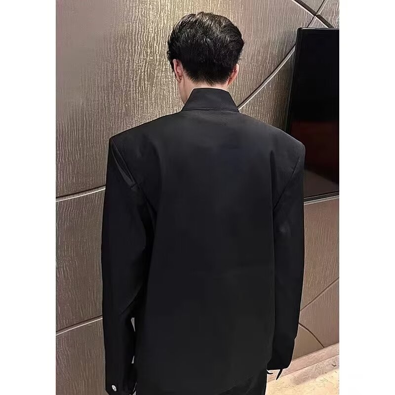 【网12】垫肩西装外套男金属飞机扣设计感夹克A079-2579-P72,男装夹克,电商A079