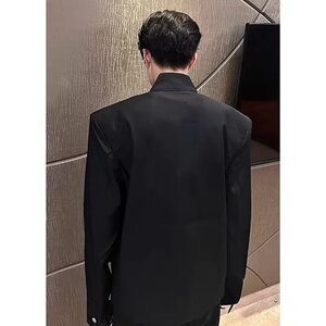 【网12】垫肩西装外套男金属飞机扣设计感夹克A079-2579-P72图片