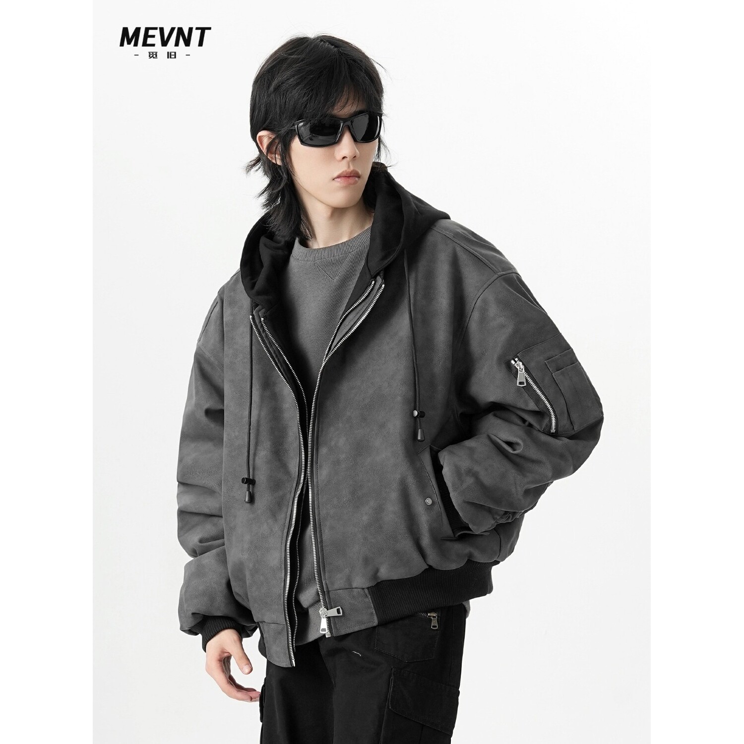 【网159】冬季假两件皮衣外套男夹棉棉服A079-K704-P70,男装皮衣,电商A079