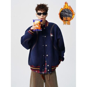 【001】5加绒加厚刺绣棒球服A079-夹克情侣外套A079-M667-P77图片