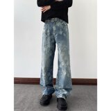 【网62】花阔腿牛仔裤男2025A079-V8801-P42，男装牛仔裤，电商A079