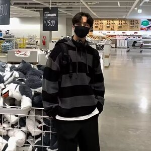 【2】针织衫卫衣男连帽针织衫连帽宽松毛衣外套男A079- M52-P52图片
