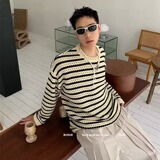 【146】镂空条纹针织衫圆领长袖软糯舒适毛衣A079-594-P29，男装针织衫/毛衣，电商A079